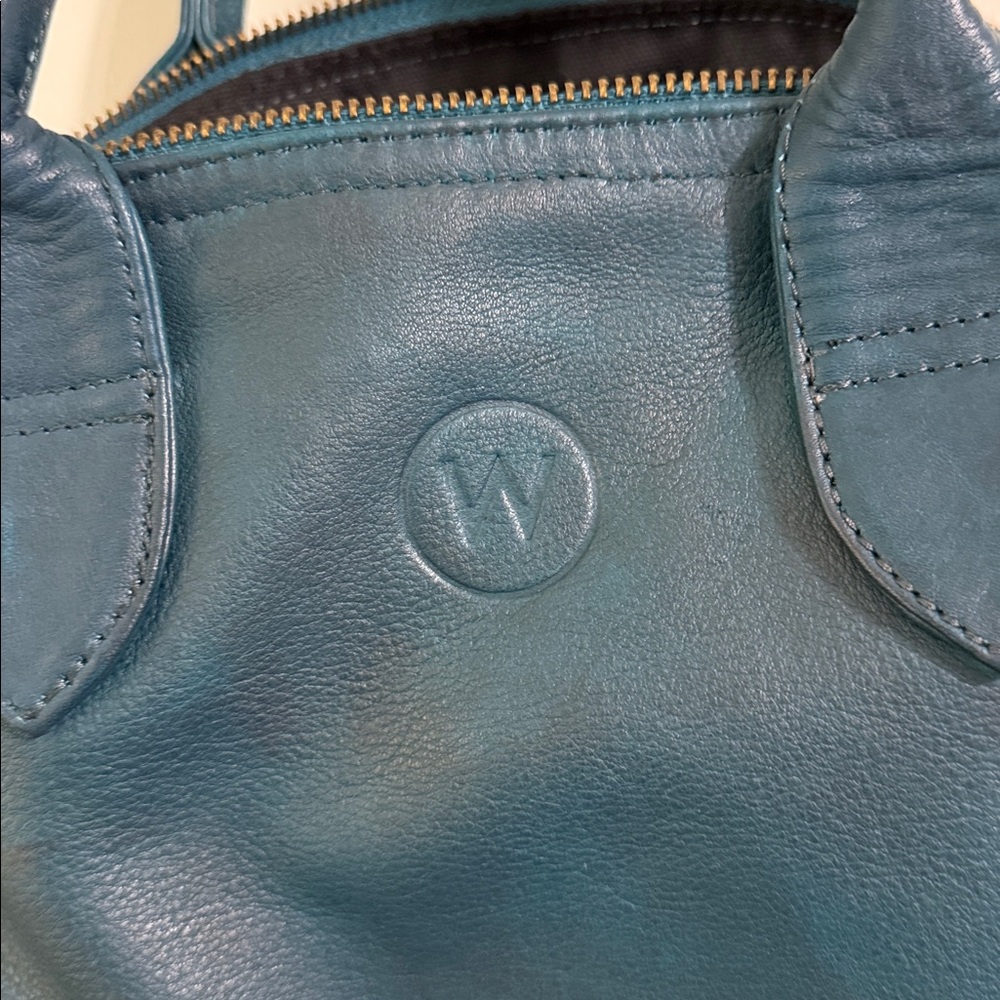Elegant Blue Leather Handbag - Picture 2 of 7